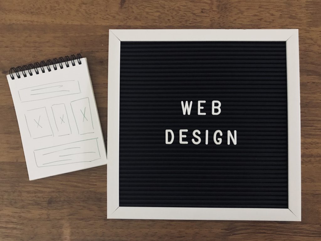 Web Design on black board