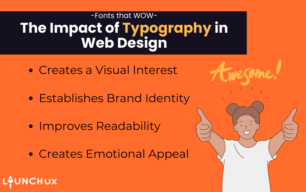 The impact of Typography in Web Design Infographic