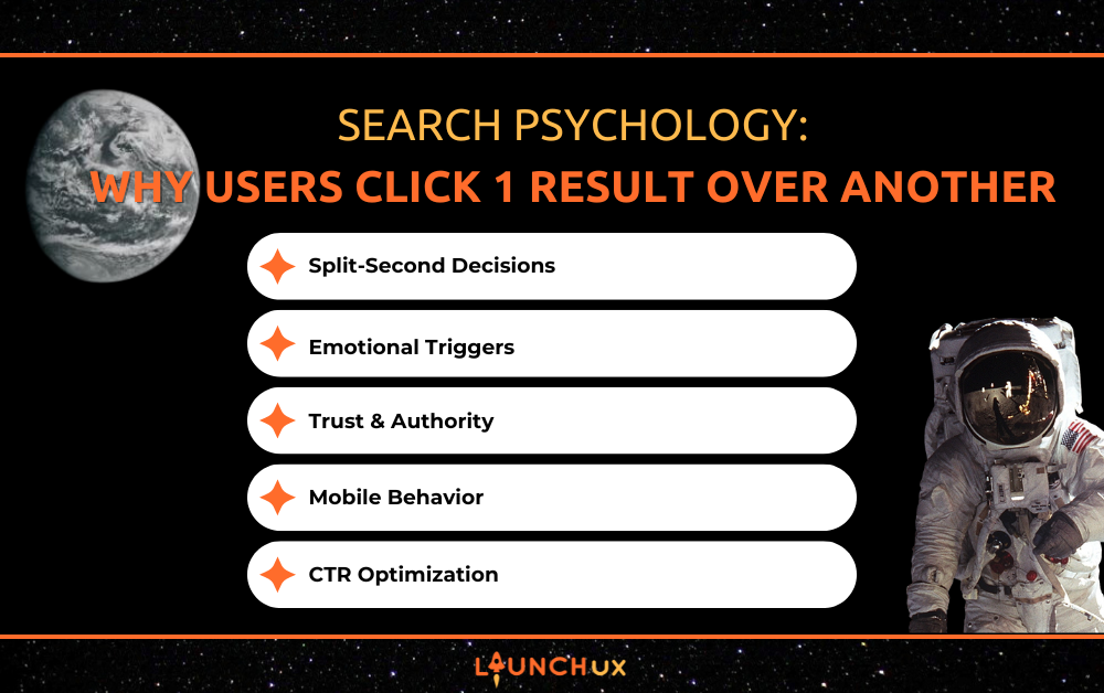 Search Psychology: Why Users click 1 Result Over Another Infographic